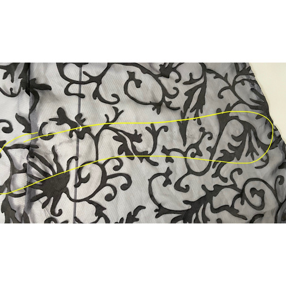 Lace Sheer Kimono Coverup Robe M 8 Whimsigoth Dark Ruffle Dress Gown Costume Wed - Picture 9 of 12